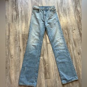 Beautiful R13 flare distressed light wash denim